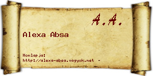 Alexa Absa névjegykártya